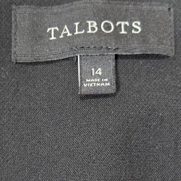 Talbots Blazer Womens 14 Black White Geometric Preppy Career 3/4 Sleeve Jacket - Picture 3 of 10